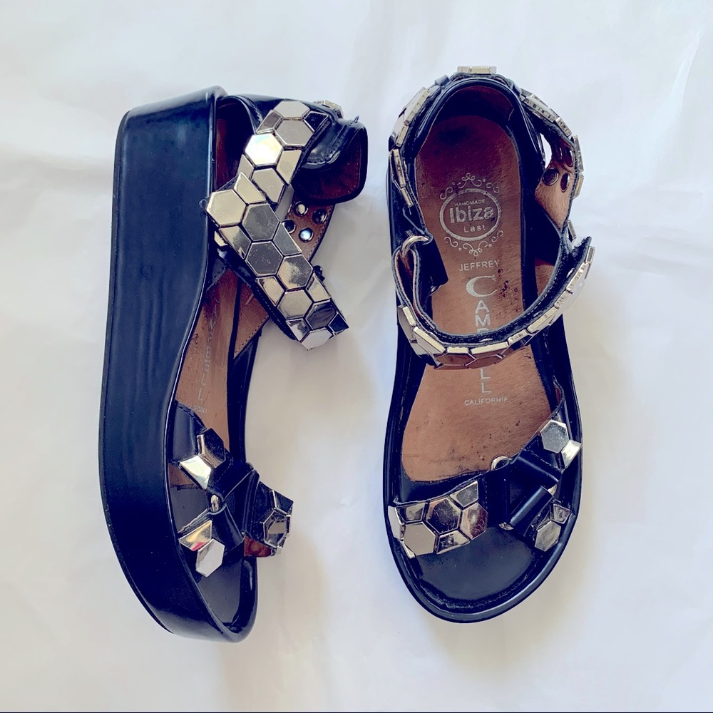 Jeffrey Campbell 6 Sandals Metallic Navy Blue Flat